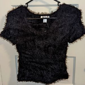 Fuzzy Short Sleeve Shirt